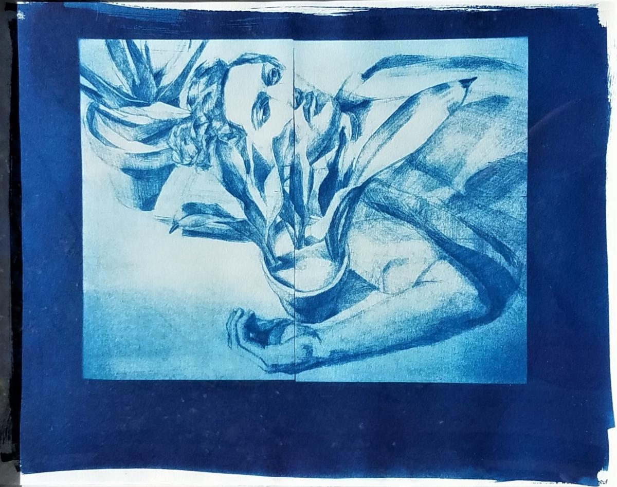 Cyanotype of Anne's drawing