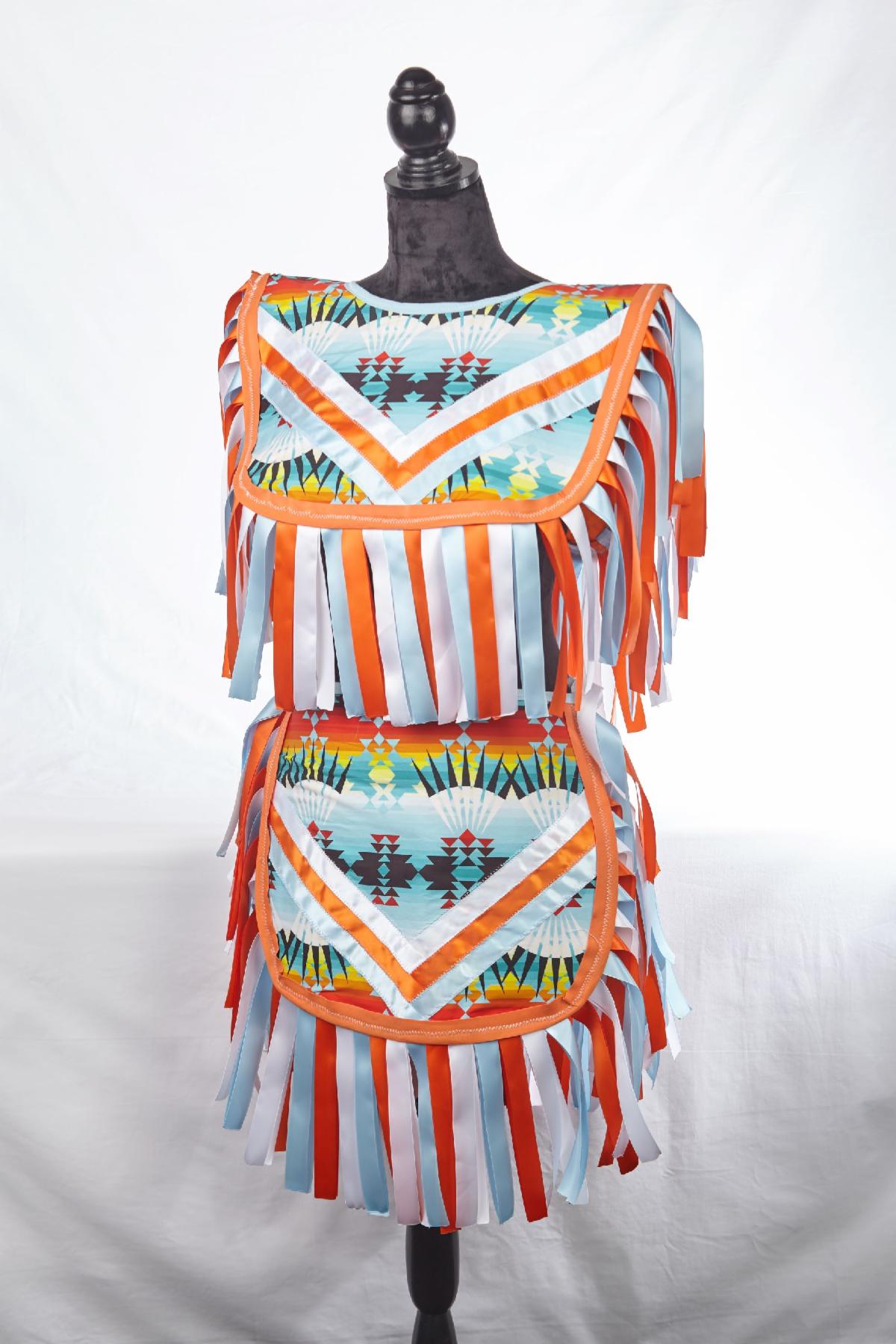 Colorful short ribbon dress