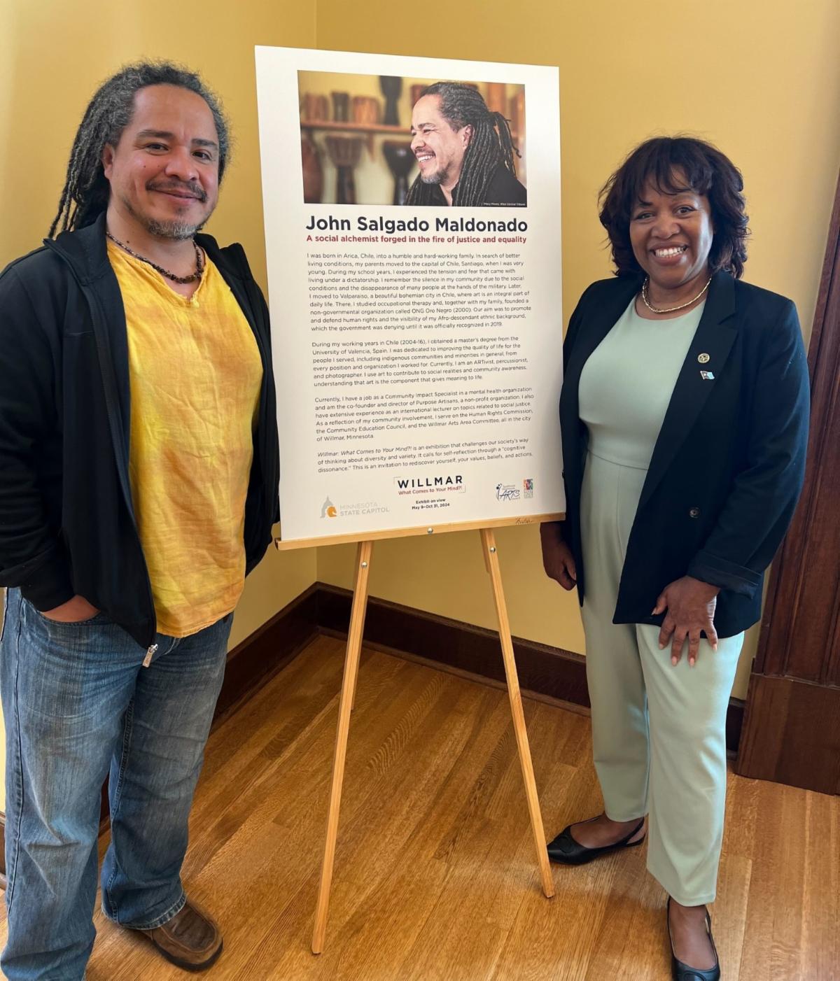 John Salgado Maldonado with MN State Representative Mary Frances Clardy 