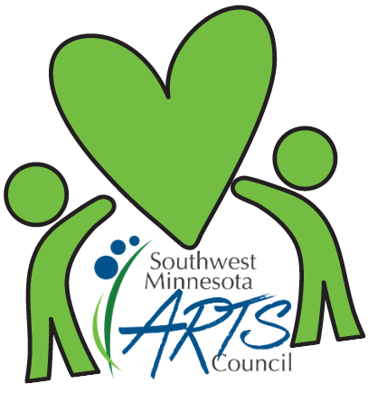 Clipart of two green figures holding up a big green heart above the SMAC logo.