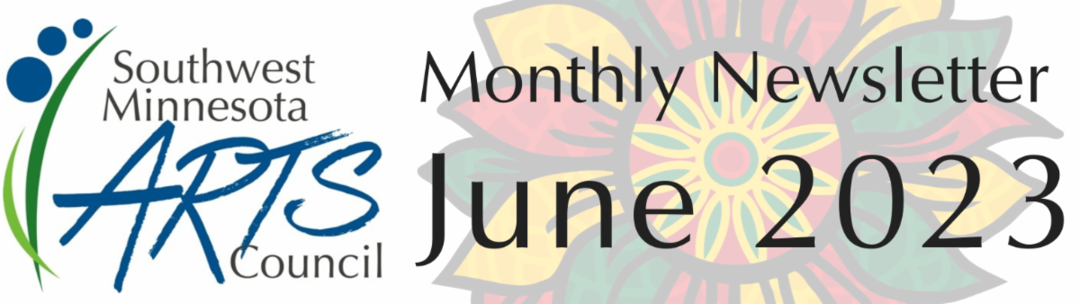 SMAC Monthly Newsletter June 2023 with a light Juneteenth styled flower