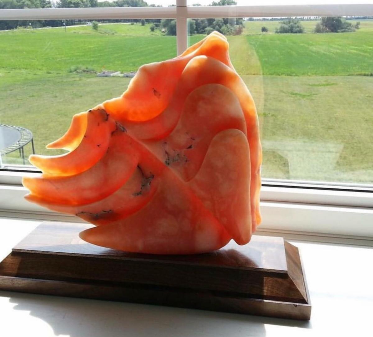 Curved stone sculpture