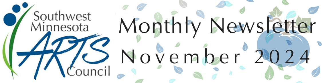 SMAC Monthly Newsletter November 2024 (fall leaves and pumpkin graphic)
