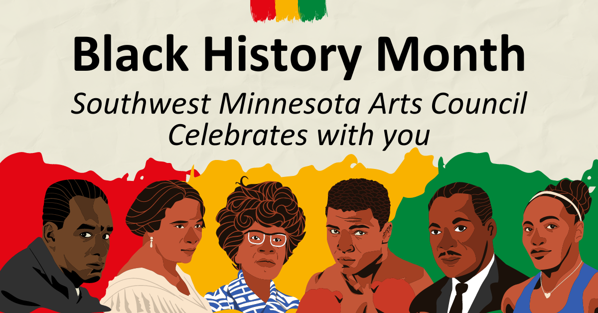 Features illustrated versions of historic Black individuals