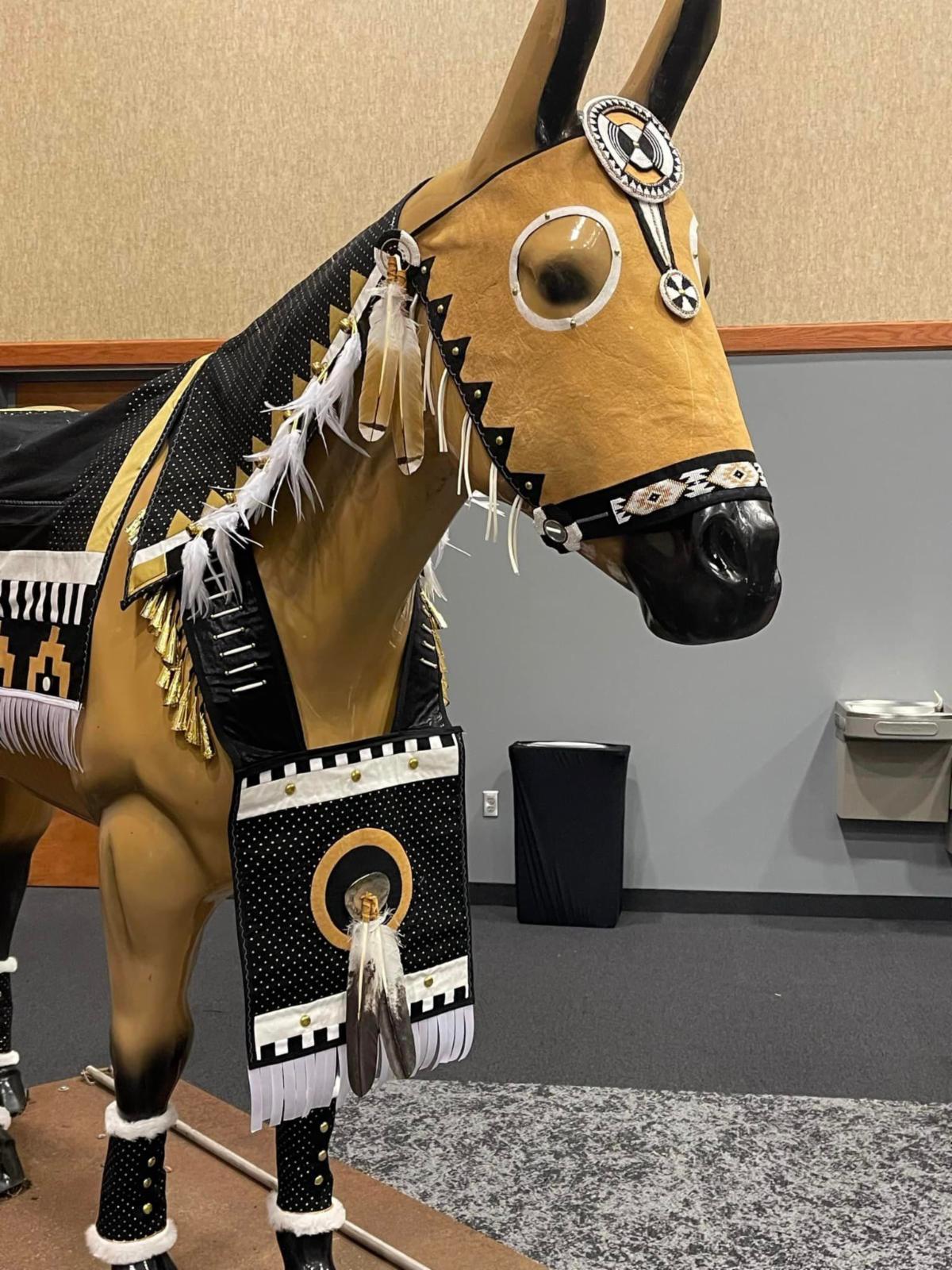 Horse regalia on display horse
