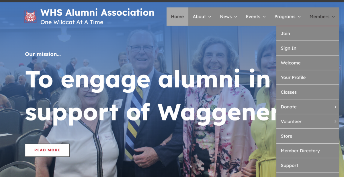 WaggenerAlumni.org website