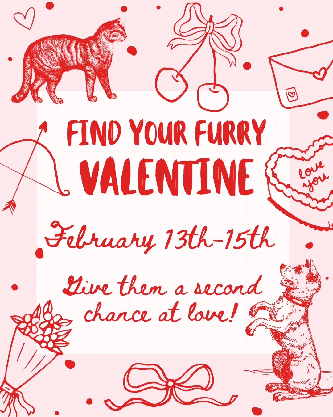 Flyer promoting the Furry Valentine promotion.  All pertinent information is included in article text.