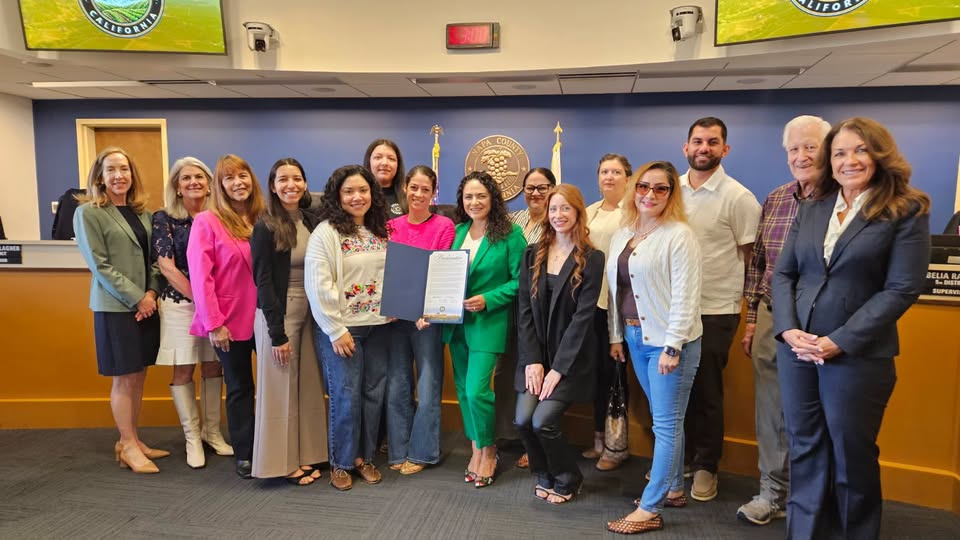 Group of community members and Napa County officials gathered for a Hispanic Heritage Month proclamation.