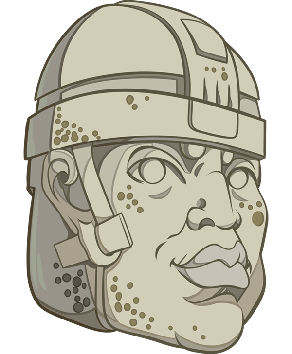 Olmec Head Illustration