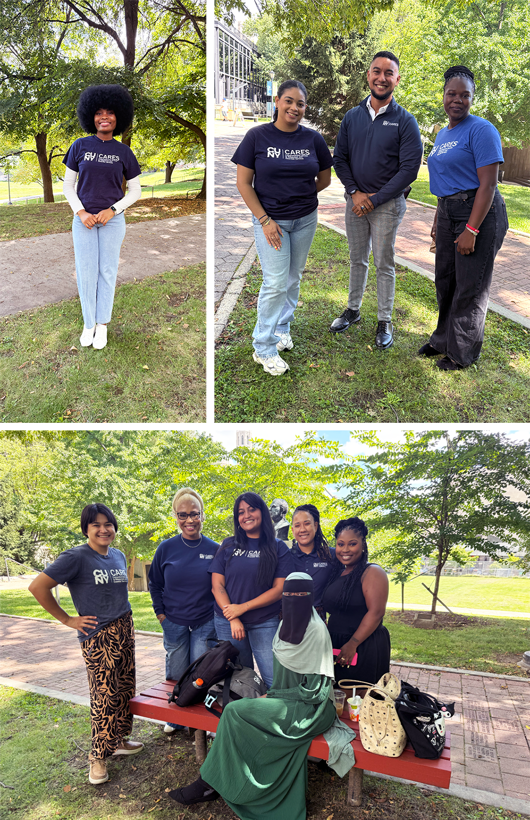 CUNY Cares Team posing for photos on Campus