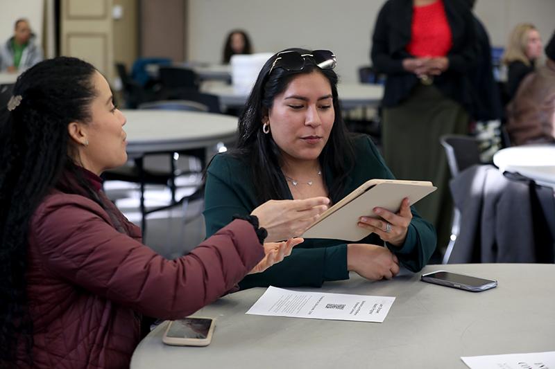 Students discussing topics