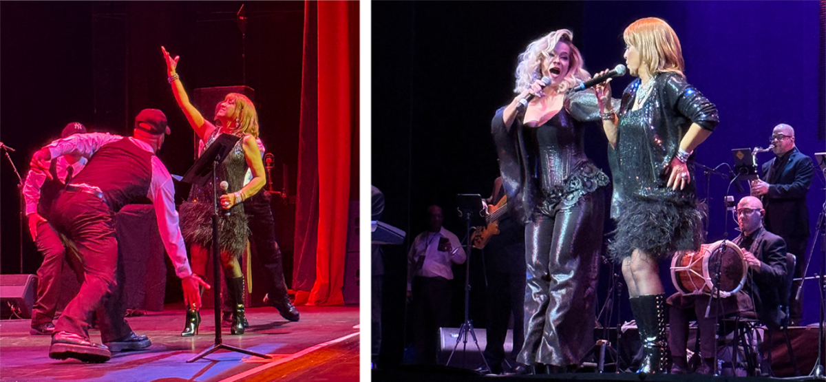 Milly Quezada and La Diva del Merengue on stage at Lehman