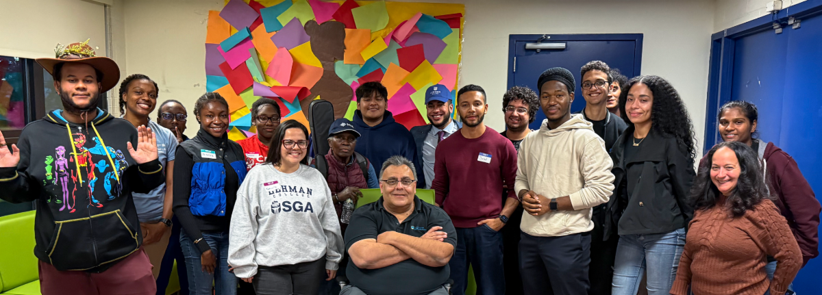President Delgado posing with attendees after Civic Engagement class