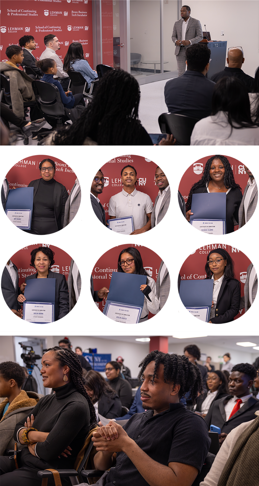 Collage of photos at the event
