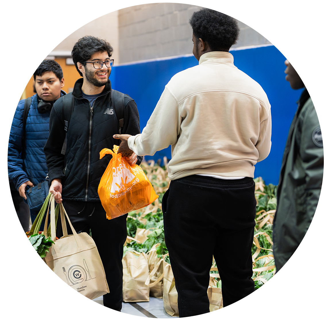 Snapshot at previous giveaway of orange bags