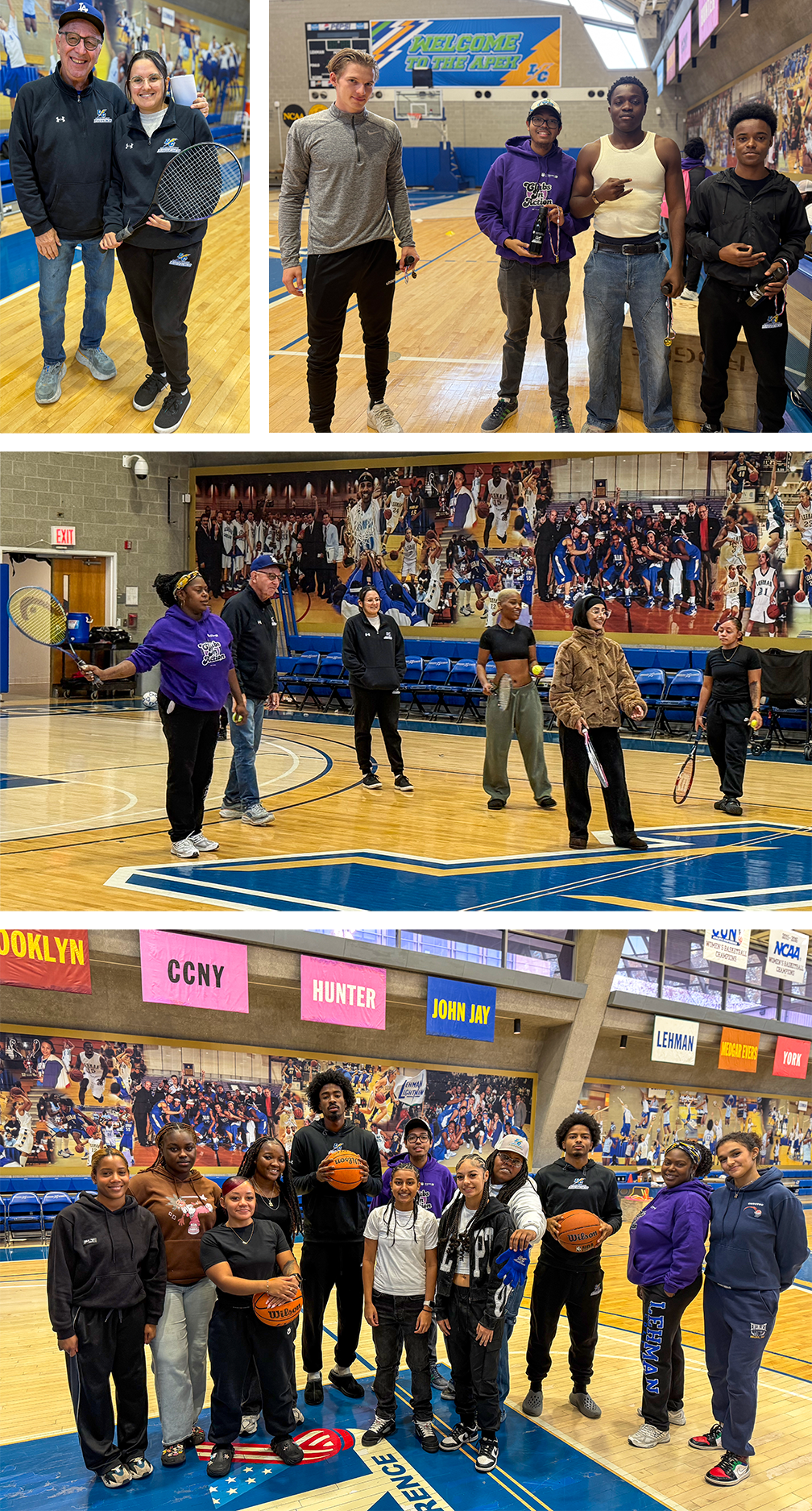 Athletes and fans in the gym