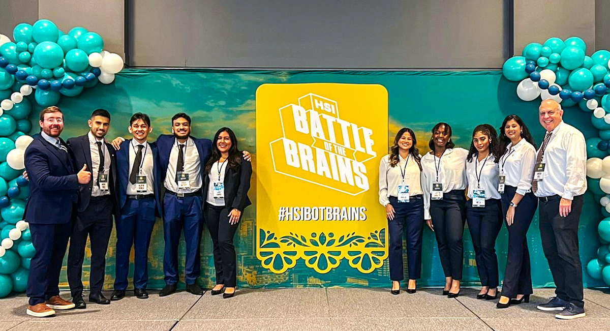 Lehman's professor and students at the 2025 HSI Battle of the Brains