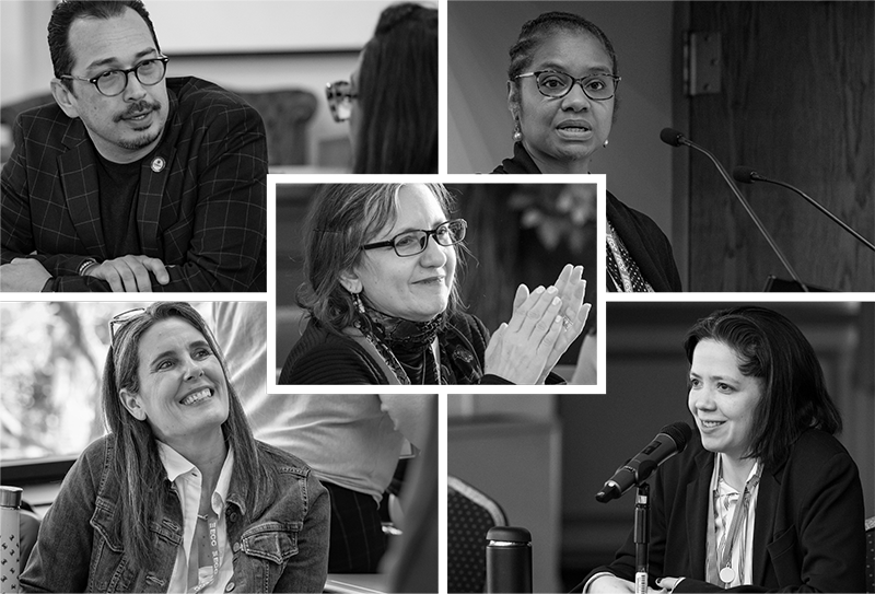 Collage of black and white event photos