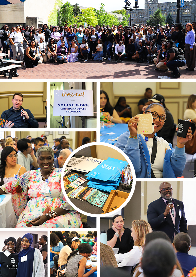 Photo collage of Lehman's newest social work student