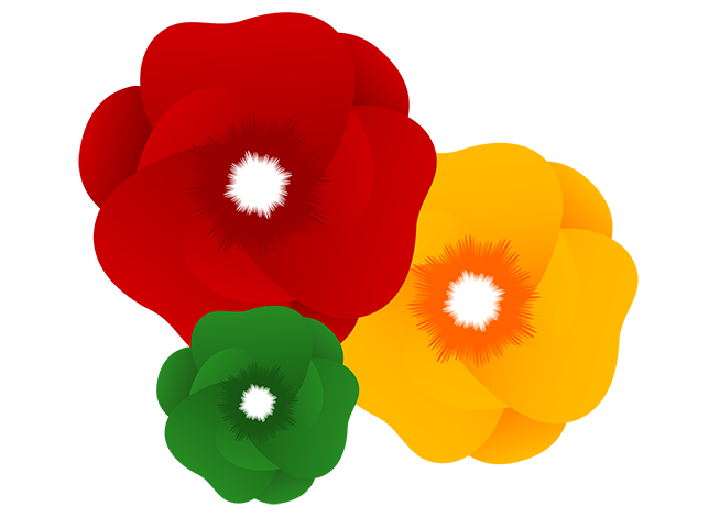 Red, Green, and Yellow Flower