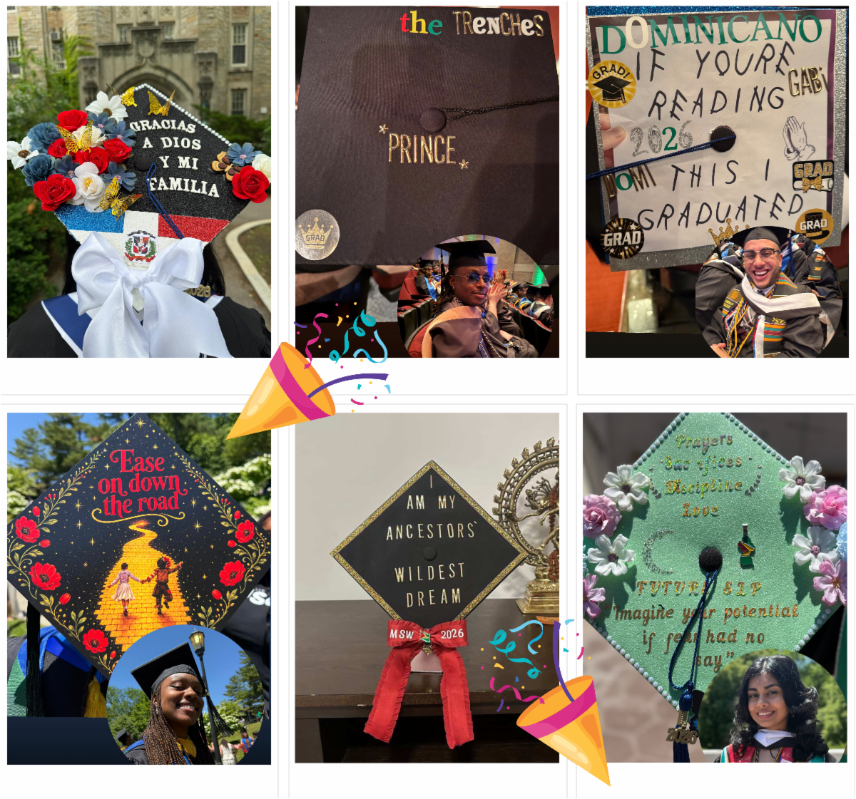 Collage of graduation caps
