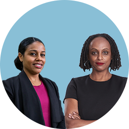 Image of Professor Fetsum-Rahwa Haile and Assistant Professor Brittany Fox-Williams 