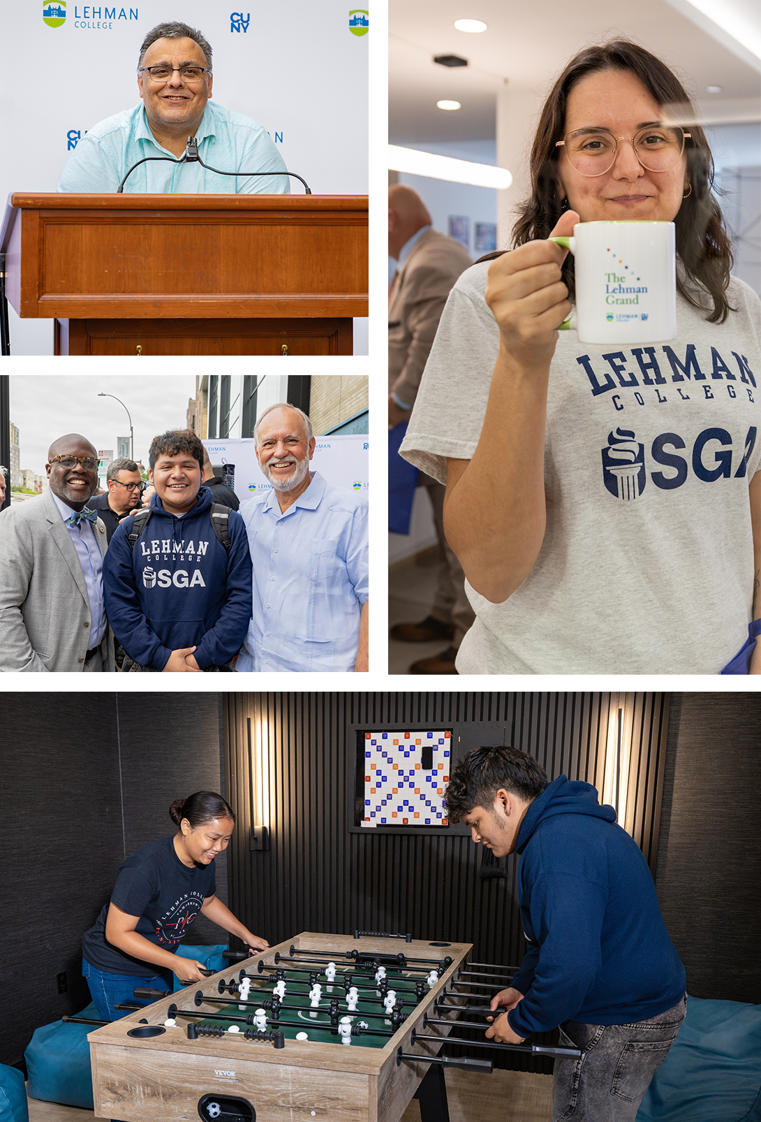 photo collage of Dorm ribbon cutting activities