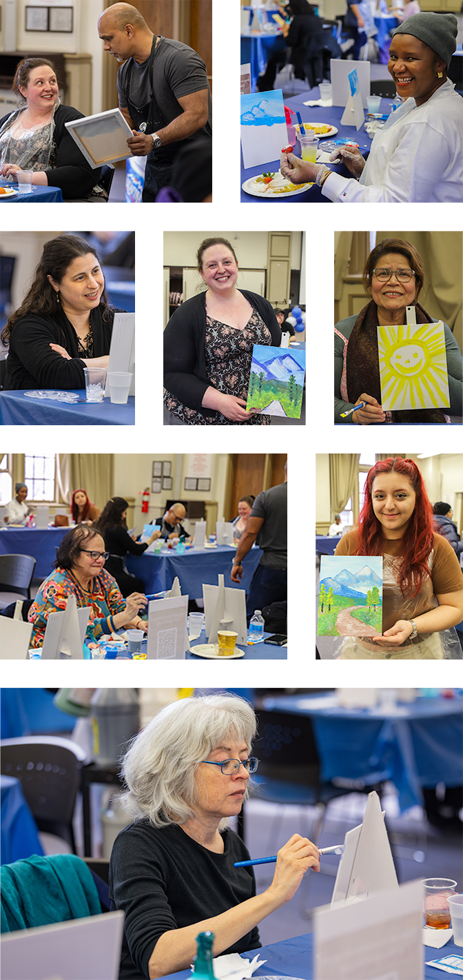 Collage of paint and sip event
