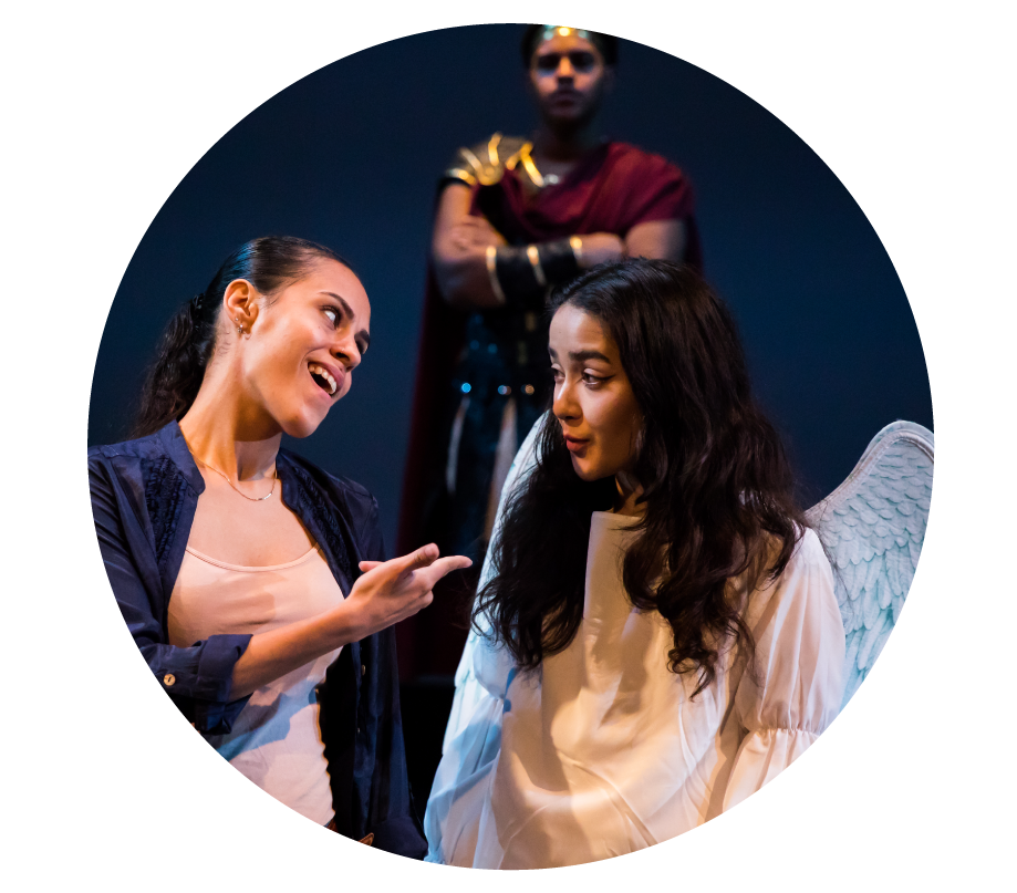 A past performance including student with angel wings