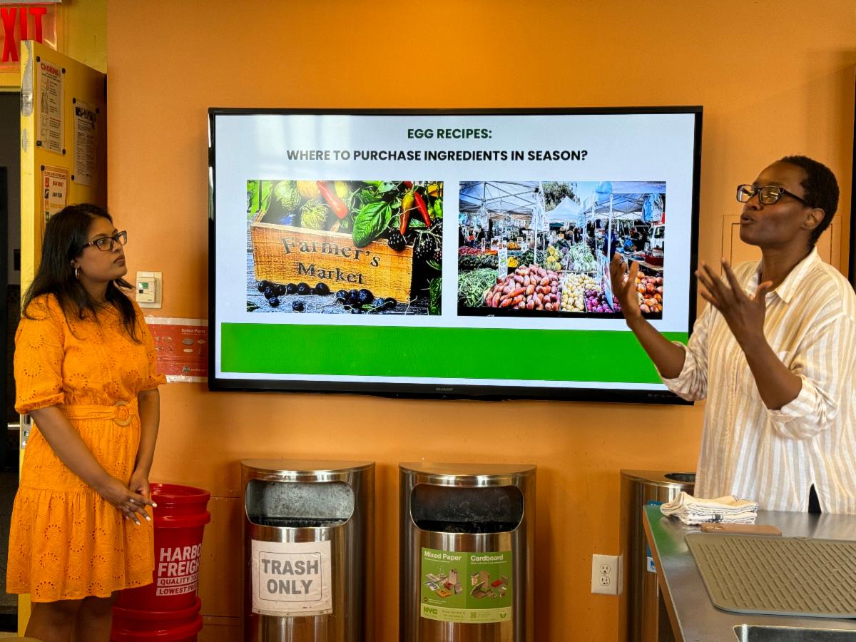 Interns lead discussion with visuals