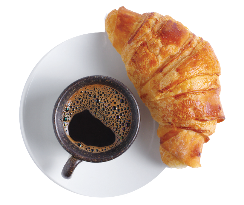 Croissant and Coffee Silhouette