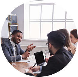 Image of young man at his interview