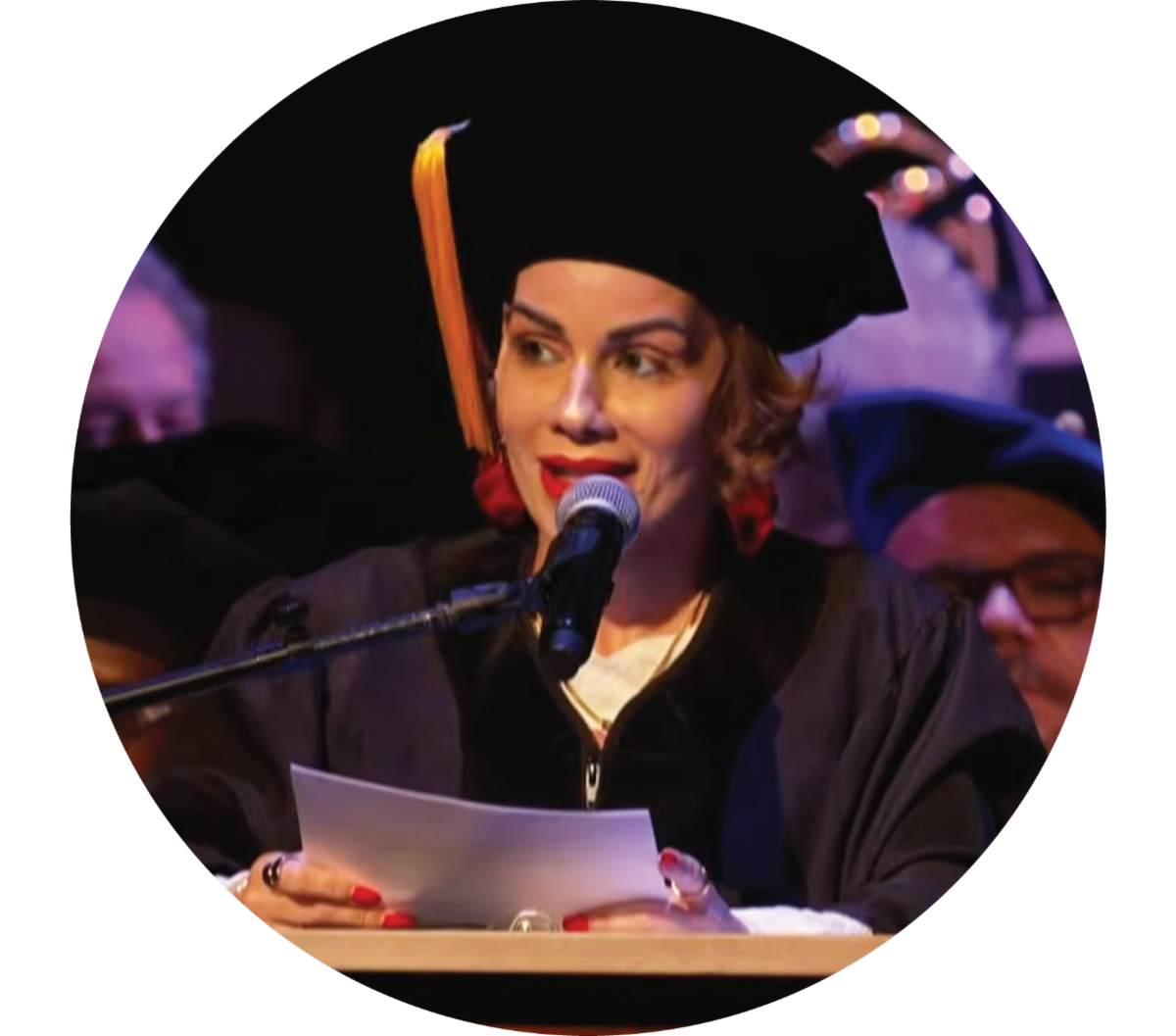 Cynthia Franco Speaks on microphone