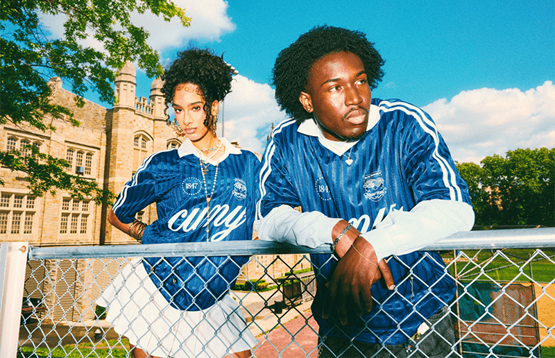 Photo collage of Lehman College as the backdrop for a student-driven streetwear line.