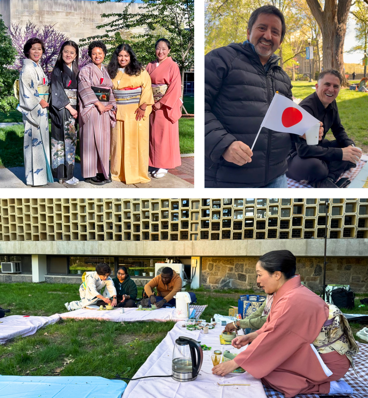 Tea ceremony out on the lawn