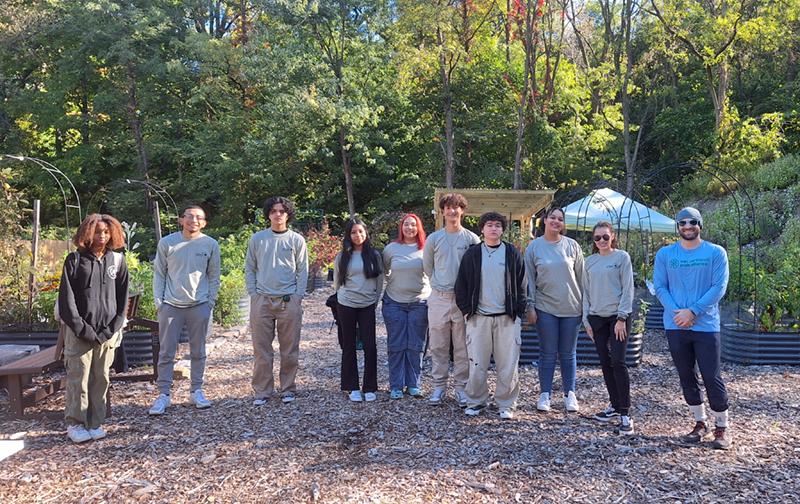 High School Students Pose at Park