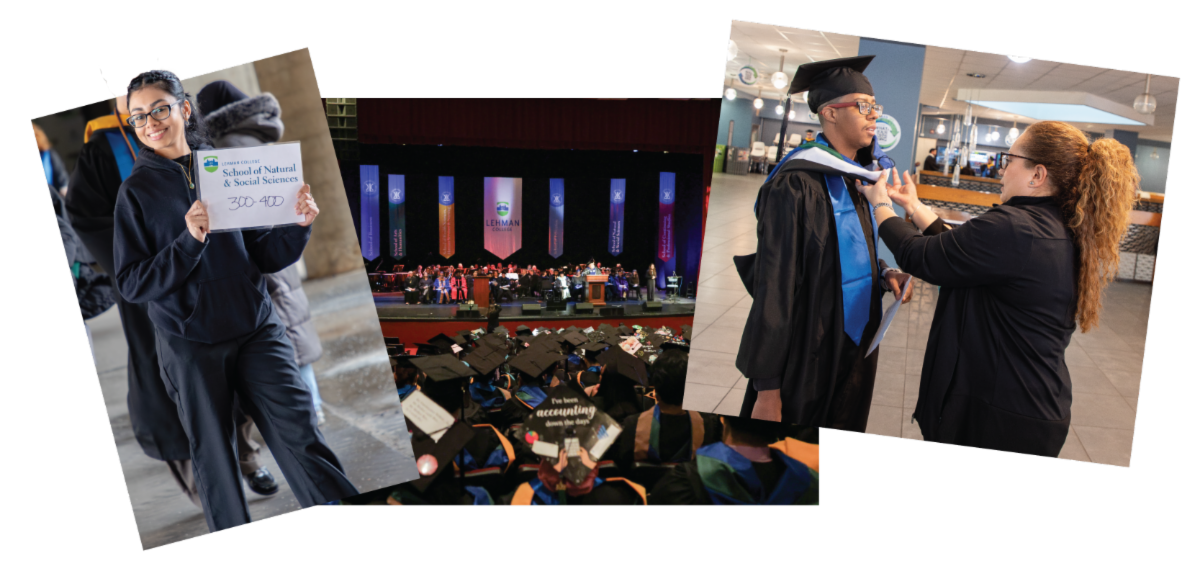 Collage of photos from winter 2026 commencement ceremony