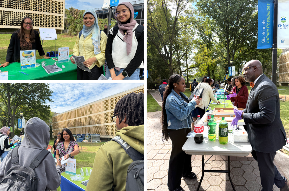 Collage of event photos outdoors by Shuster Hall