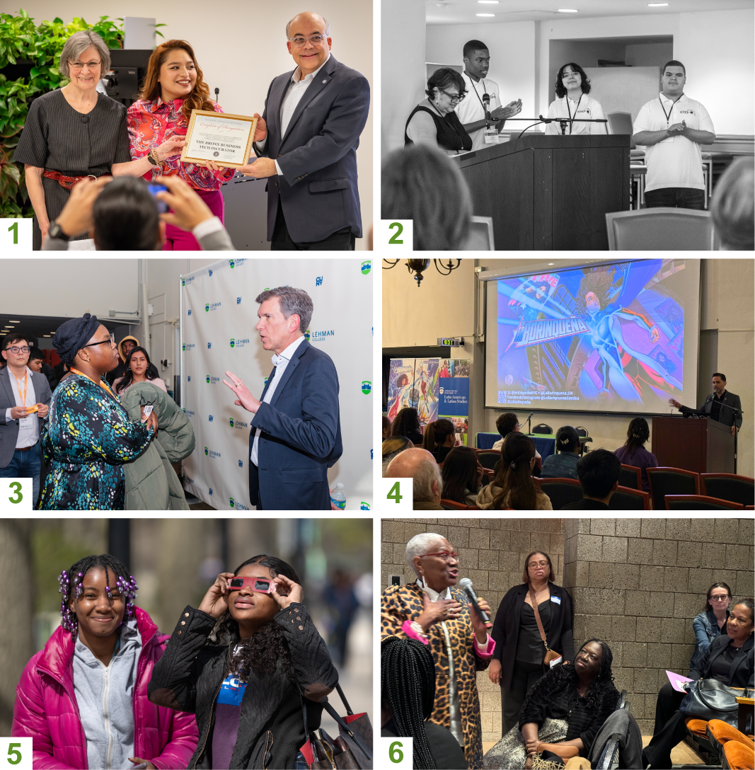 Collage of photos of Lehman community 