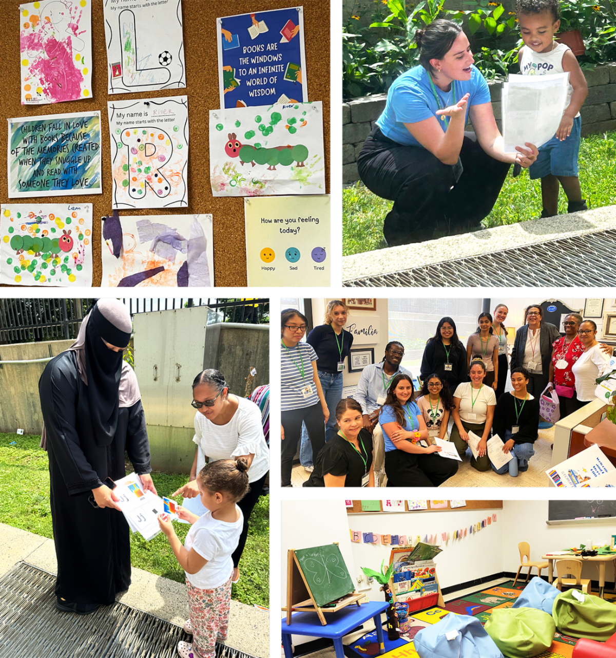 Photo collage of the Bronx’s youngest learners and their caregivers for Letters and Literacy