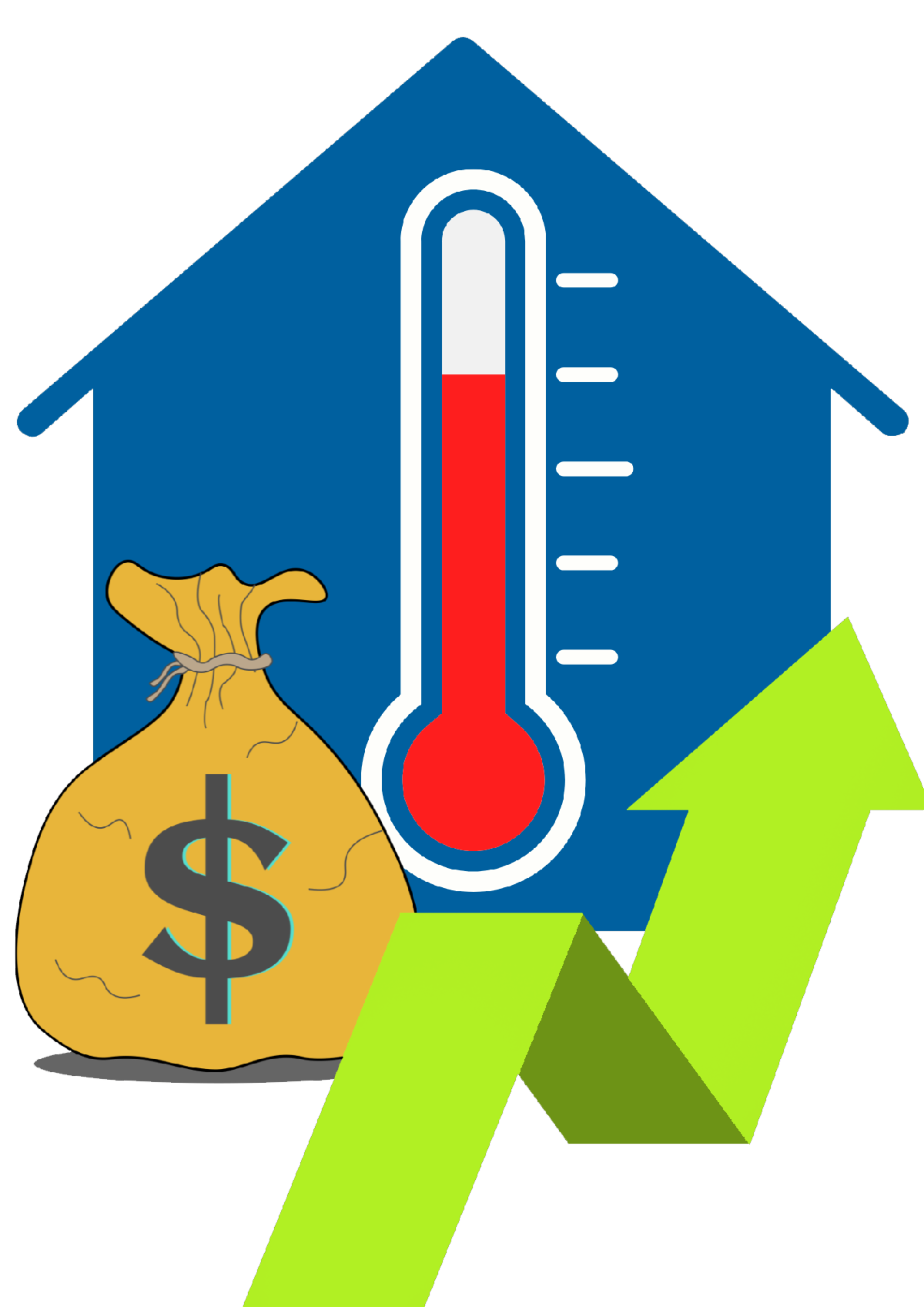 Graphic depicting cost of heat going up
