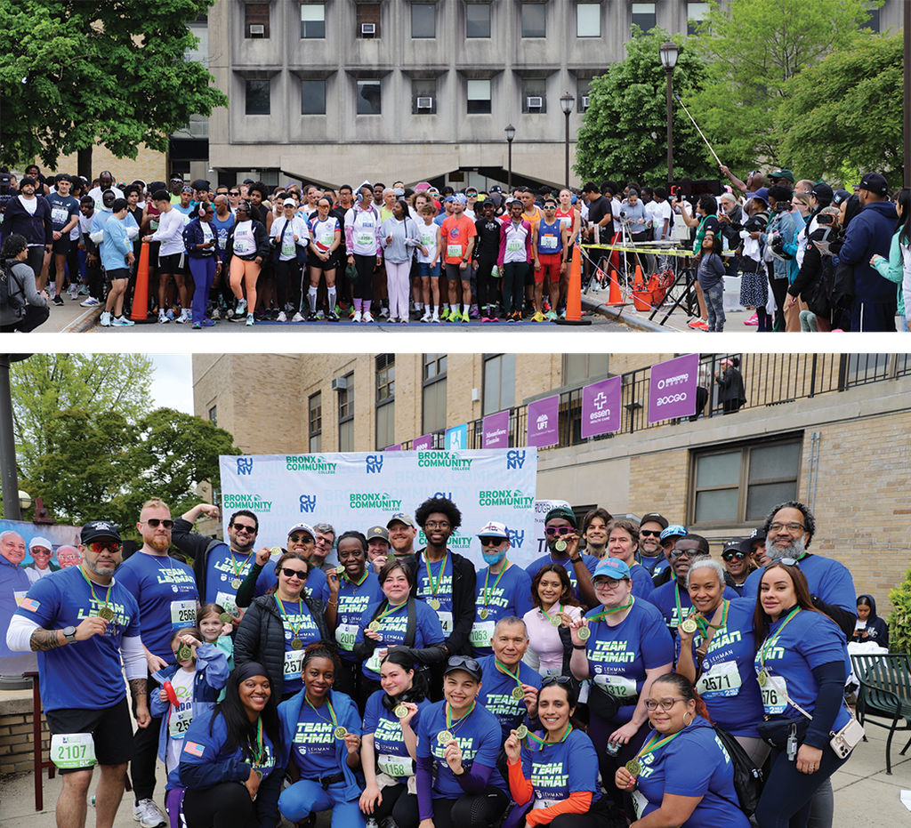 Groups pose for photos at Run the Bronx
