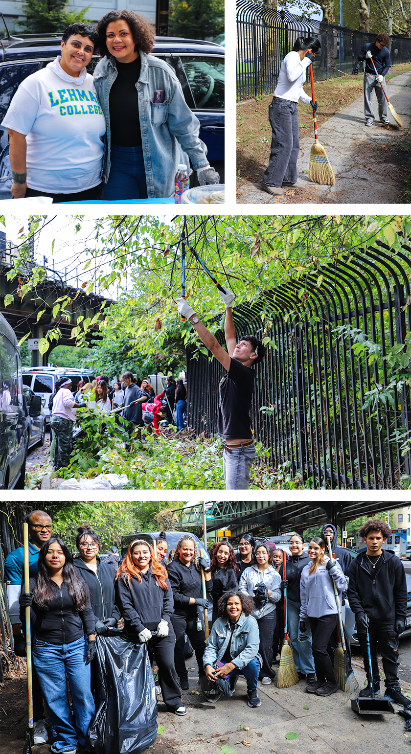 Lehmanites hard at work cleaning up and posing for a group photo