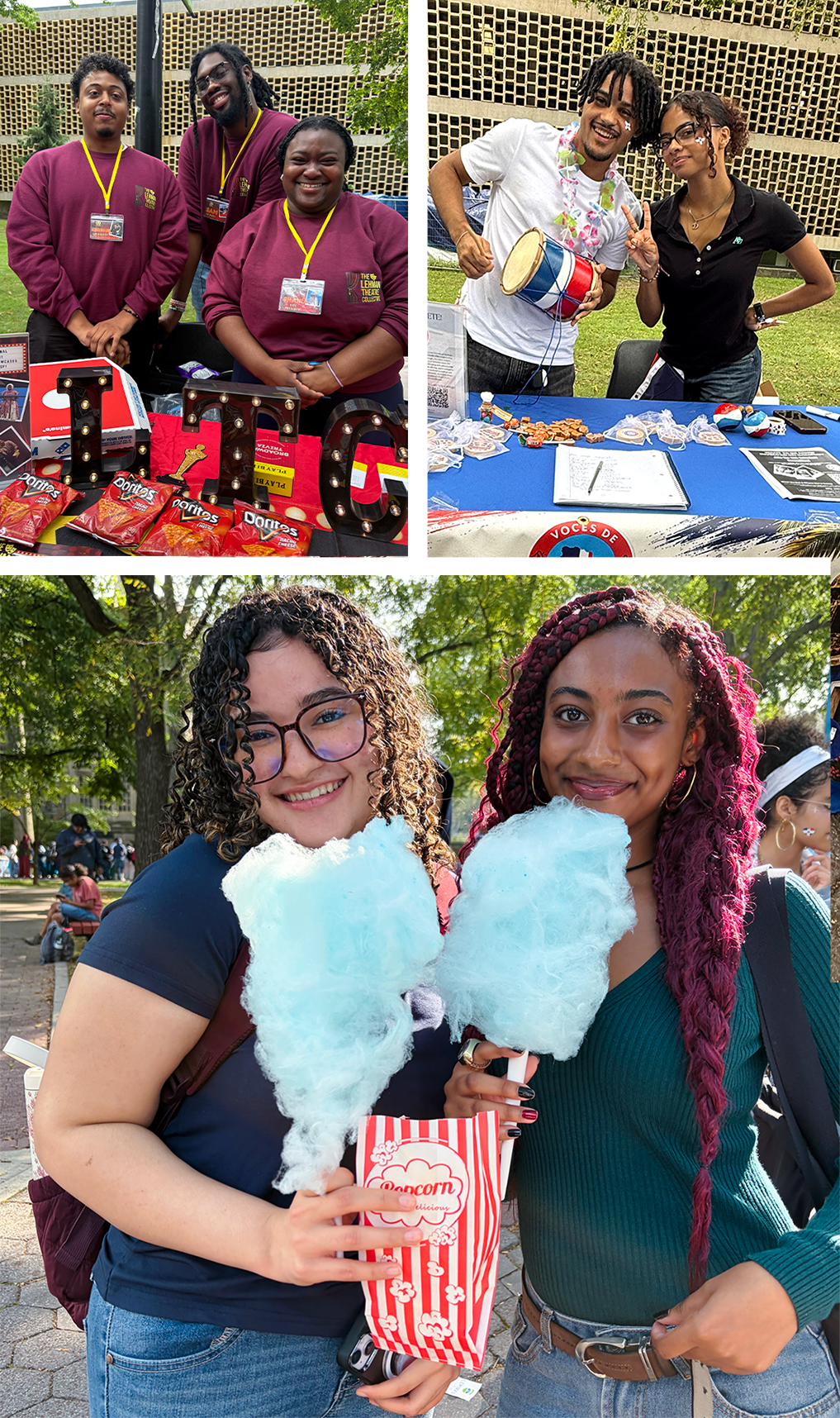 Collage of students at club fair