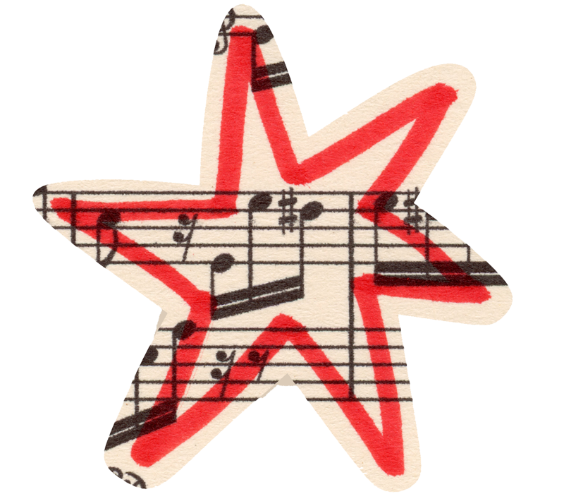Star with musical notes
