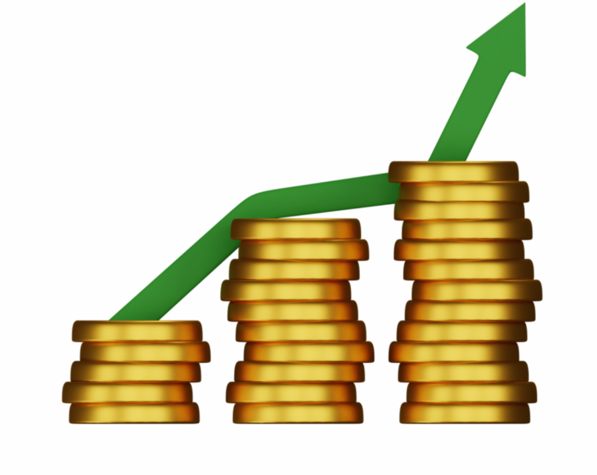 Illustration showing upward economic growth