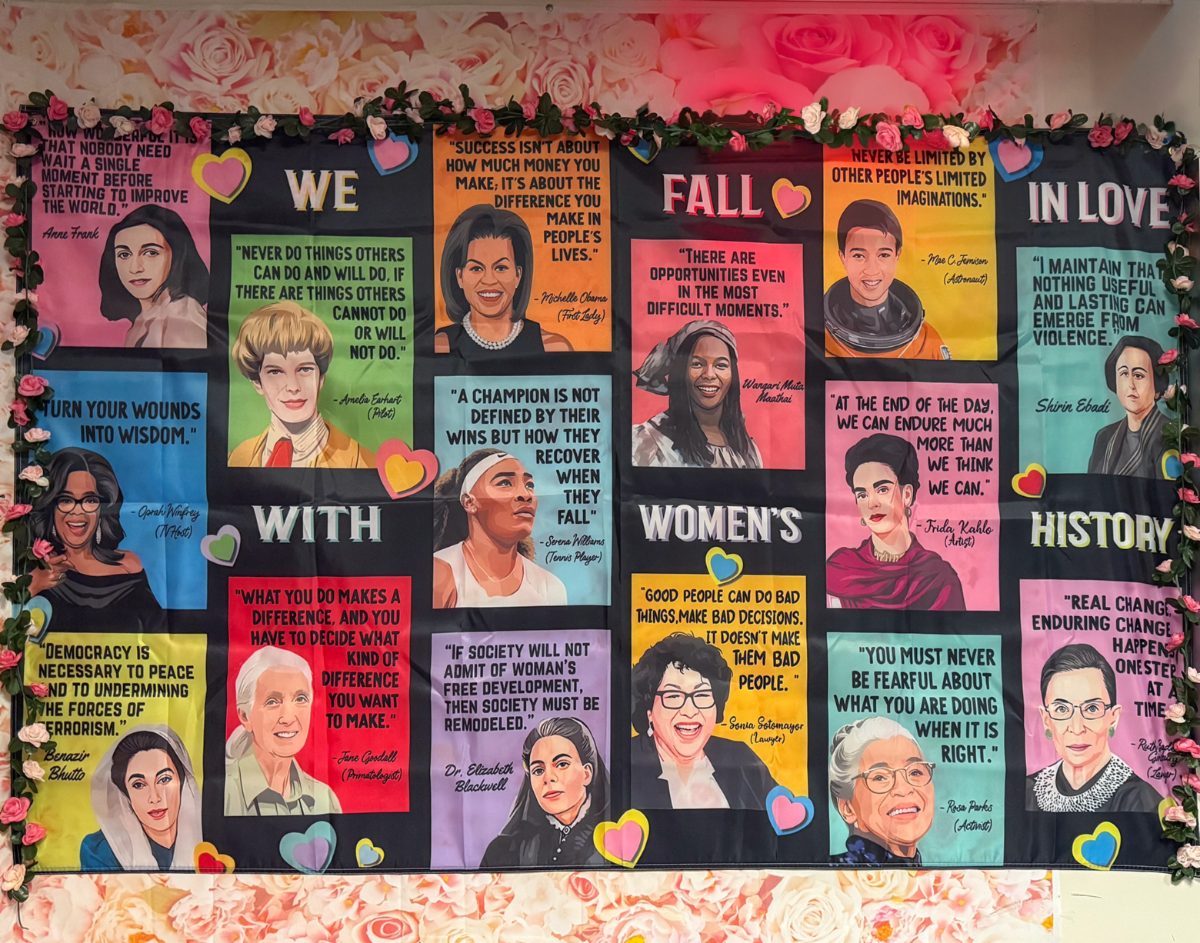 Fun Women's History Banner in campus life