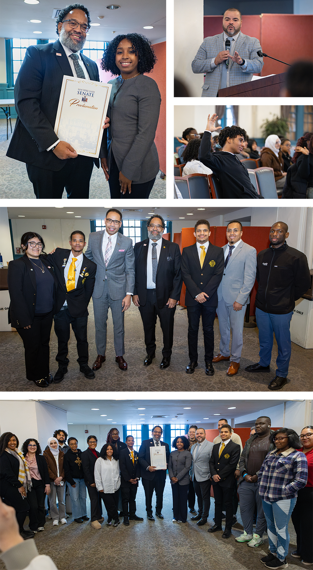 Collage of photos including proclamation