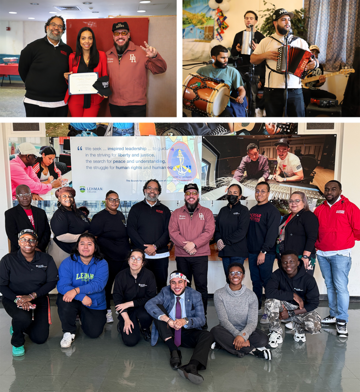 photo collage of NYS Director of Latino Affairs Sophia Zayas and CEO of Bronx Native Amaurys Grullon with Lehman UMLP representatives