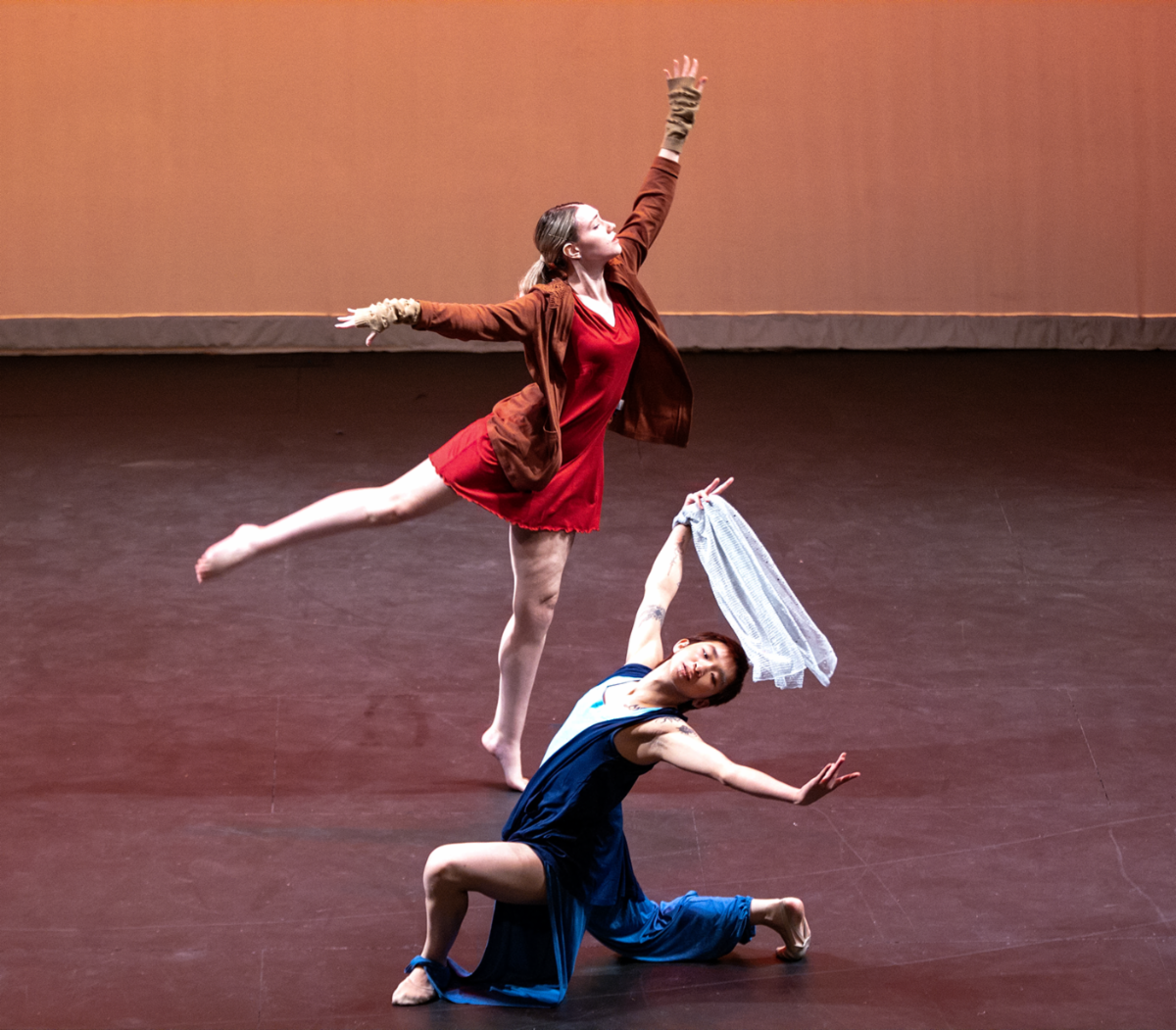 Photo collage of two dancers on stage at Lehman's Fall Alumni Rendezvous